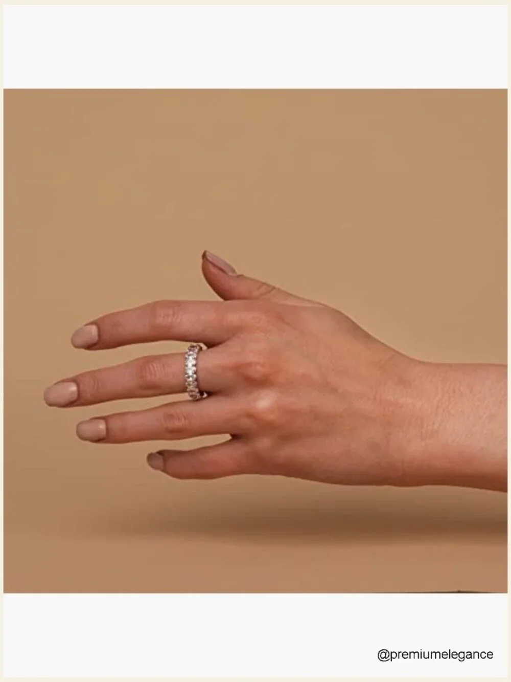 Eternity Ring Stackable Wedding Band Oval Cubic Zirconia 5mm 14K Gold Plated